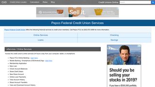 Pepco Federal Credit Union Services: Savings, Checking, Loans