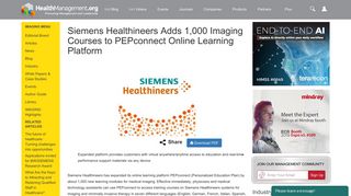 Siemens Healthineers Adds 1,000 Imaging Courses to PEPconnect ...