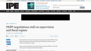 PEPP negotiations stall on supervision and fiscal regime | News | IPE
