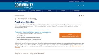 Applicant Center | Pepperdine University | Pepperdine Community