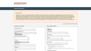 Publisher Registration | Pepperjam's Ascend Affiliate Platform