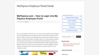 MyPepsico.com – How to Login into My Pepsico Employee Portal