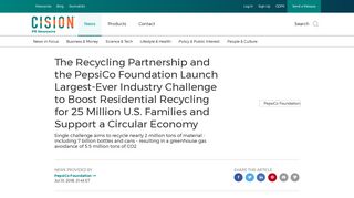 The Recycling Partnership and the PepsiCo Foundation Launch ...