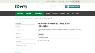 PERAPlus 401(k)/457 Plan Roth Highlights | Colorado PERA