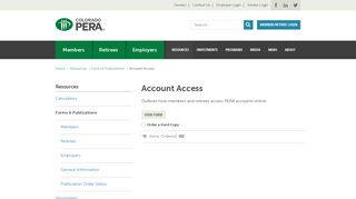 Account Access | Colorado PERA