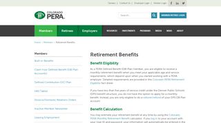 Retirement Benefits | Members | Colorado PERA