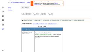 Student FAQs: Login FAQs: Peralta Student Resources - Canvas