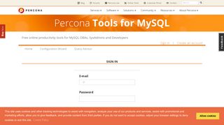 Percona Tools for MySQL - Sign in
