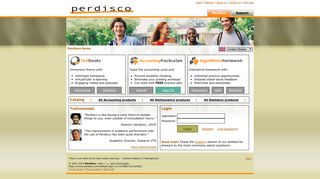 Perdisco e-learning, textbooks and practice sets
