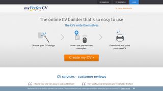 CV Builder: Free CV Builder: MyPerfectCV.co.uk