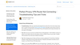 Perfect Privacy VPN Router Not Connecting - Troubleshooting Tips ...