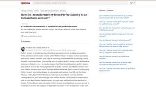 How to transfer money from Perfect Money to an Indian Bank account ...