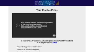 Your Fees - Perfect Patient Funnel System - Patient Mastery