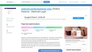 Access webmail.perfectpatients.com. Perfect Patients - Webmail Login