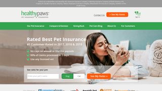 Healthy Paws Pet Insurance | Rated Best Pet Insurance in 2019