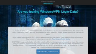 Are you leaking Windows/VPN Login-Data? | Perfect Privacy