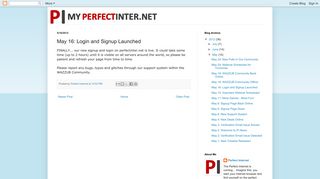 Your Perfect Internet: May 16: Login and Signup Launched