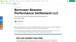 Borrower Beware: Performance Settlement LLC — NerdWallet