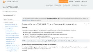 SuccessFactors SSO SAML 1.1 and SecureAuth Integration ...