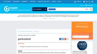 pericentral | Definition of pericentral in English by Oxford Dictionaries
