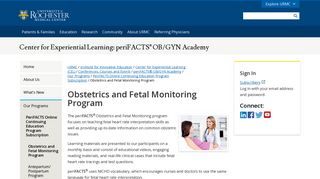 Obstetrics and Fetal Monitoring Program - Our Programs - periFACTS ...