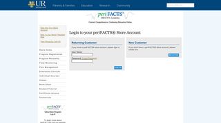 University of Rochester Medical Center | periFACTS® Store | Log In