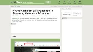 How to Comment on a Periscope TV Streaming Video on a PC or Mac