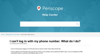 Scope | I can't log in with my phone number... - Periscope