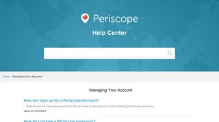Scope | Managing Your Account - Periscope
