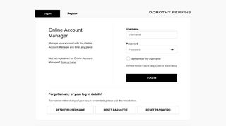 Login - Online Account Manager | Dorothy Perkins