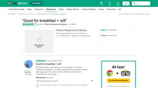 Good for breakfast + wifi - Review of Perkins Restaurant & Bakery ...