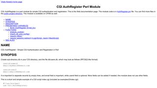 CGI AuthRegister Perl Module