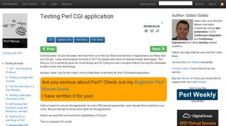 Testing Perl CGI application - Perl Maven
