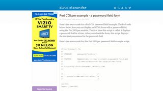 Perl CGI.pm example - a password field form | alvinalexander.com