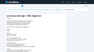 automate web login - PERL Beginners - Just Skins