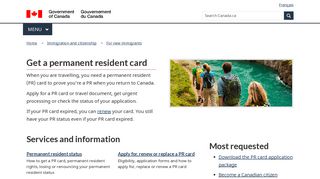 Permanent Resident Card - Services Canada