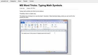 MS Word Tricks: Typing Math Symbols - penwatch.net