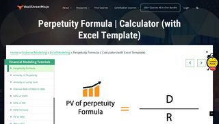 Perpetuity Formula | Calculator (with Excel Template) - WallStreetMojo