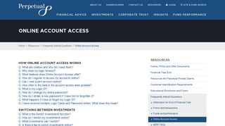 Online Account Access | Perpetual