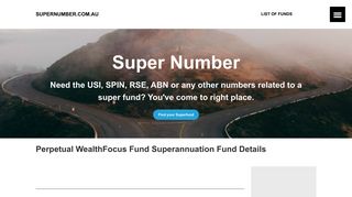 Perpetual WealthFocus Superannuation Fund's USI Number, ABN ...