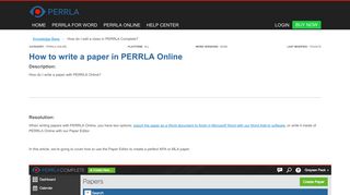 How to write a paper in PERRLA Online - PERRLA Knowledge Base ...