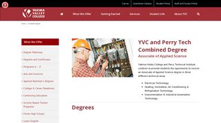 Combined Degree - Academics - Yakima Valley College