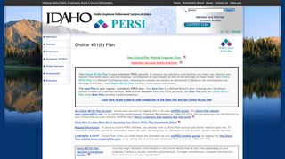 Choice 401(k) Plan - Members - PERSI (Public Employee Retirement ...
