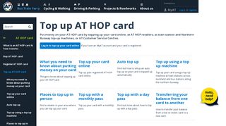 Top up AT HOP card - Auckland Transport