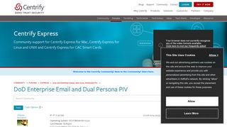 Solved: DoD Enterprise Email and Dual Persona PIV - Centrify Community