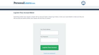 Personal Loans Account Center - Log In - PersonalLoans.com