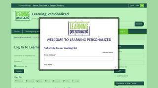 Log In to Learning Personalized - Learning Personalized