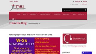 Personnel Staffing » PSI Employee W2's are NOW Available on Line