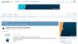 Interline rates for airline employees - Ask a Cruise Question - Cruise ...
