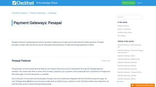 Payment Gateways: Pesapal – Checkfront Support